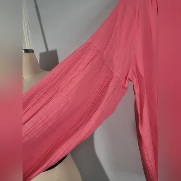 Women's coral pink V-neck blouse, LOFT brand. Size XL. NWT - Image 6