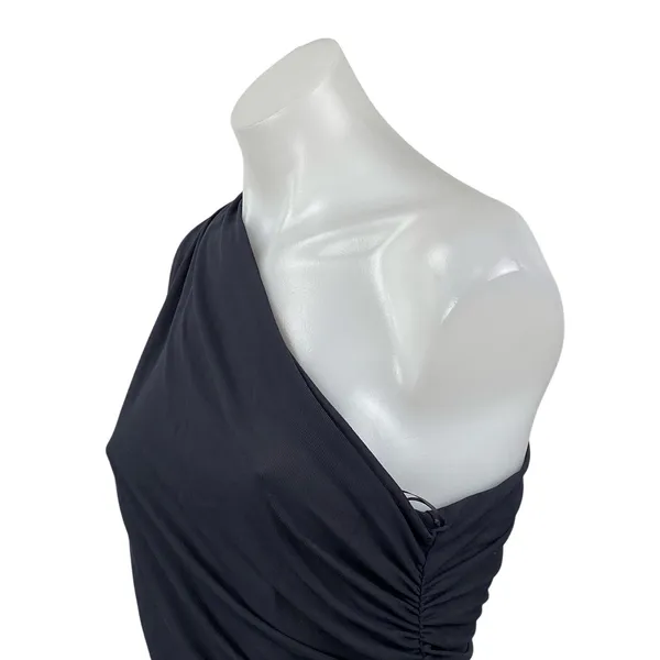 NEW Zara Women's Gray Ruched One Shoulder Sleeveless Asymmetrical Tank Top Sz L - Image 3