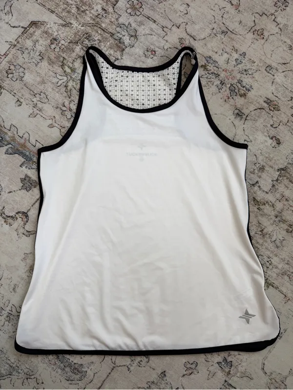 Tuckernuck White Racerback Tank with Black Trim - Image 2