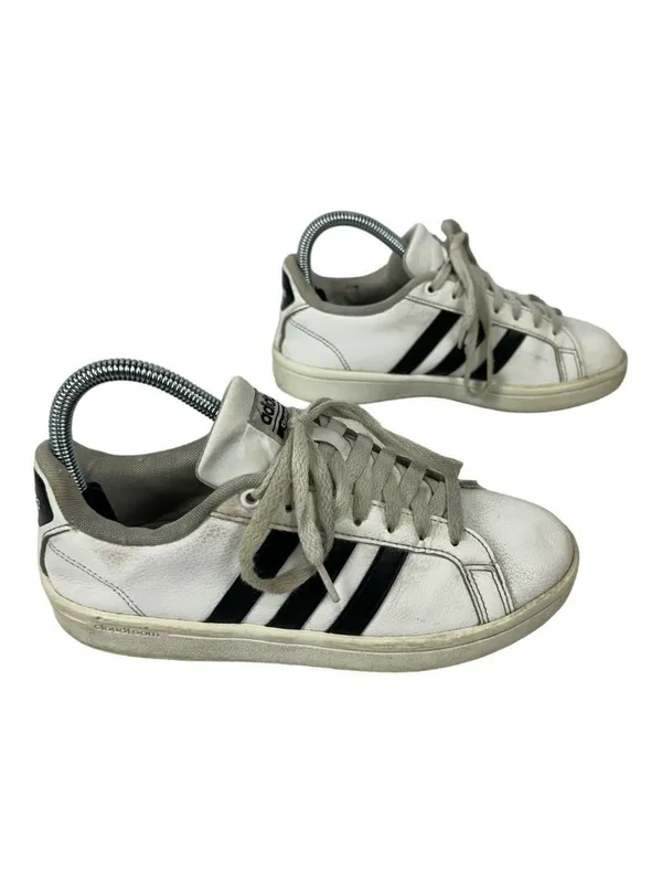 Adidas Cloudfoam Advantage Sneakers Womens Size 6.5 White Black Lace Up - Image 5
