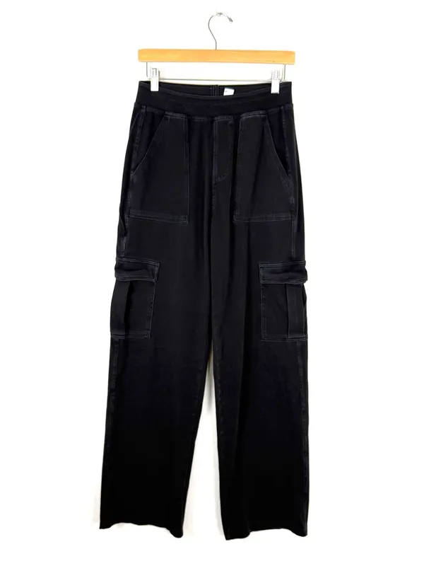 Halara Flex Black Denim Wide-Leg Cargo Pants - Image 4