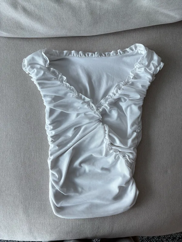 Amazon White ruffle detail top - Image 2