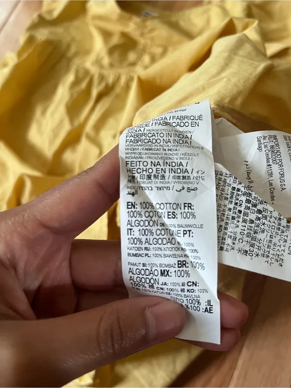 Billabong 100% Cotton Butter Yellow Puff Sleeve Babydoll Mini Dress Small Beach - Image 7