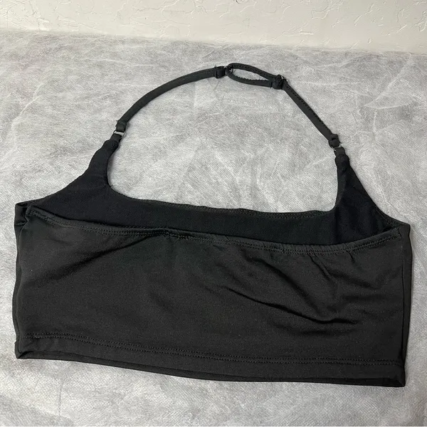 White Fox whenever you want Black Halter Crop Top SZ M - Image 2