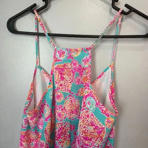 Lilly Pulitzer 100% Silk Small Mid Thigh Pink Seashell Border Print Shift Dress - Image 6