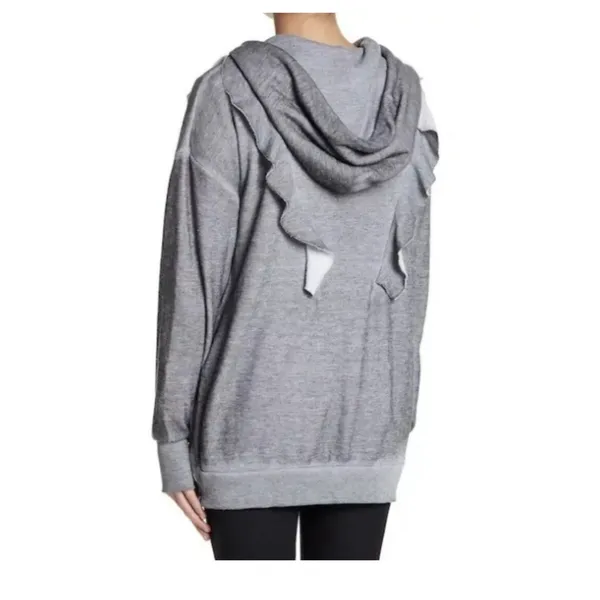 Wildfox Urban Outfitters Minka gray burnout full zip new oversized Sweatshirt - Image 5