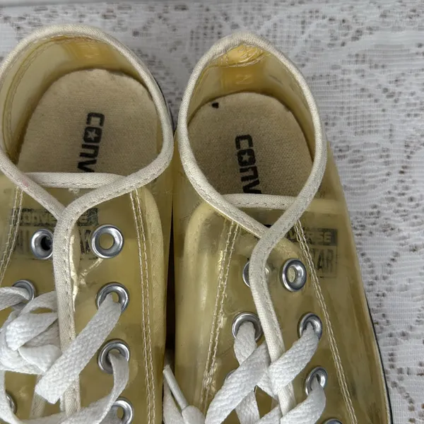 Converse plastic yellow clear low top all star shoes sneakers sz 7 - Image 3