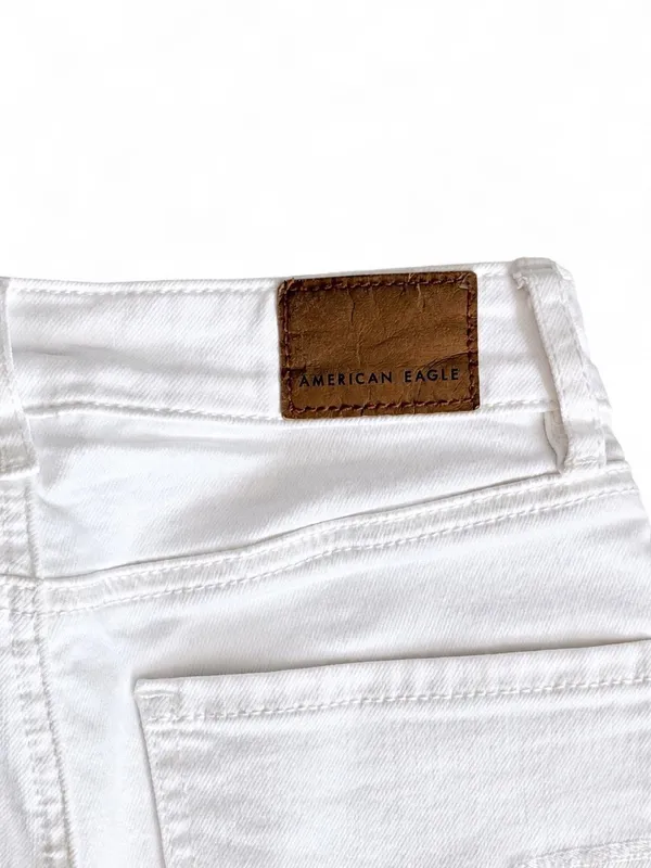 American Eagle High Rise White Flare Jeans - Image 5