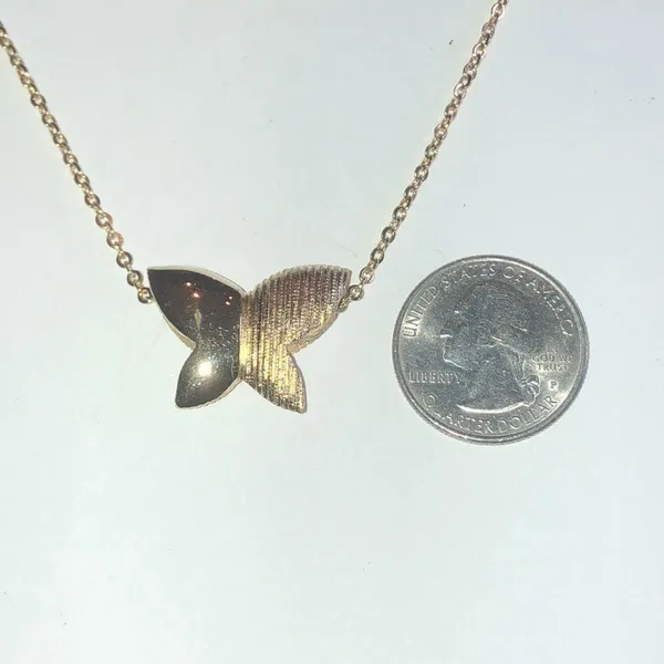 Artistry Brand Gold Tone Chunky Butterfly Pendant Boho Necklace - Image 2