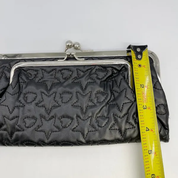 Y2K Torrid Kisslock Wallet Black Quilted Star Heart McBling Punk Mall Goth 2000s - Image 8