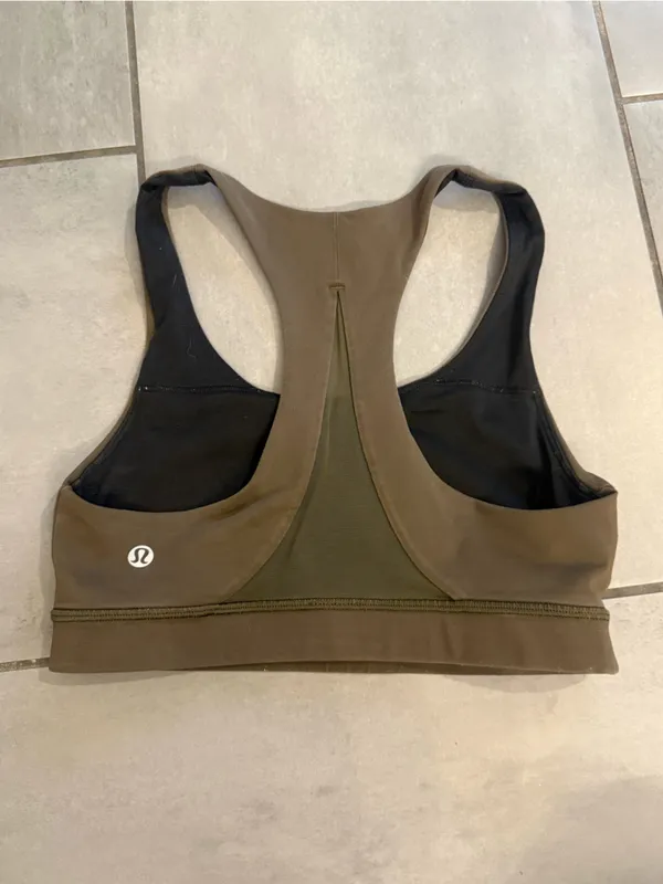 Lululemon Invigorate Bra in Olive Green - Image 3