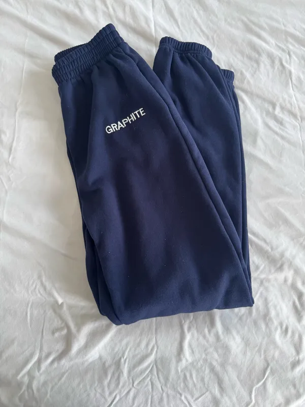 SheIn Navy Blue Graphite Sweatpants - Image 3