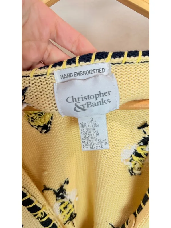 Size S Christopher & Banks Women’s Bee Cardigan Sweate - Image 3