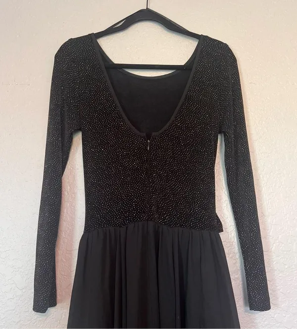 JESSICA McCLINTOCK VINTAGE DRESS BLACK SPARKLE FORMAL MAXI DRESS SIZE 10 #124 - Image 12