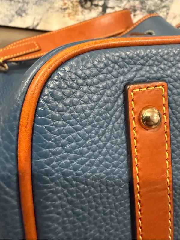 Dooney & Bourke Bucket Drawstring Tasha Midnight Blue EUC - Image 11