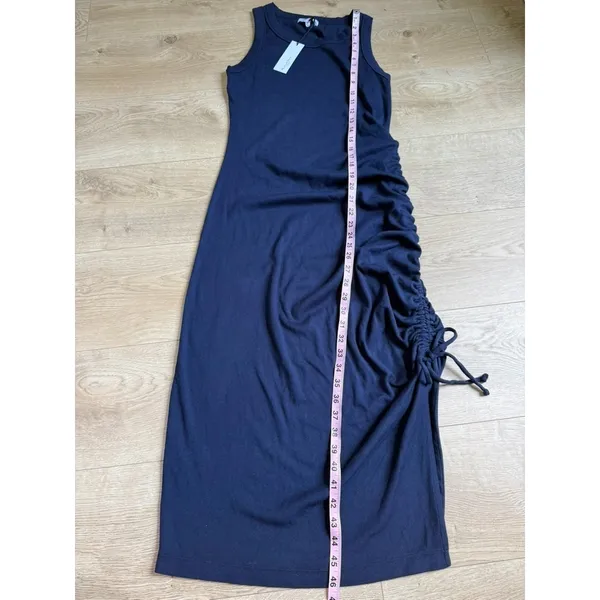 NWT Michael Stars Hope Midi Dress with tie ultra‎ rib Admiral blue high neck 1X - Image 5