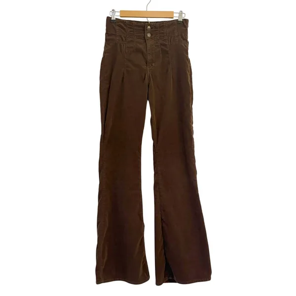 We the Free People Jayde Cord Flare 29 Corduroy Pants High Rise Brown Stretch - Image 3