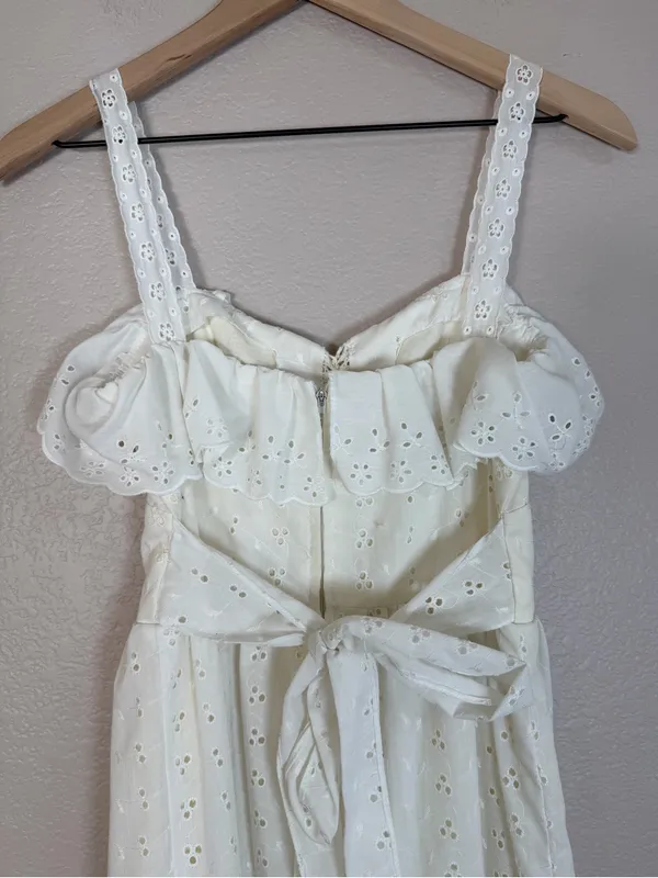 Roberta Vintage 70’s White Cotton Eyelet Lace Tiered Maxi Sundress 7 Cottage - Image 10