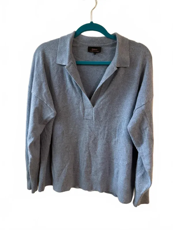 Quince 100% Mongolian Cashmere Gray Sweater XL - Image 2