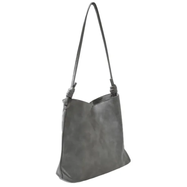 New 8 Other Reasons Betsy Slouch Tote Stone Gray Suede Shoulder Bag Minimalist - Image 3