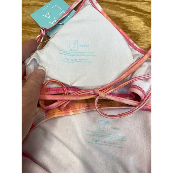 LA LA swim size medium NWT Pink/orange 2pc (b57) - Image 5