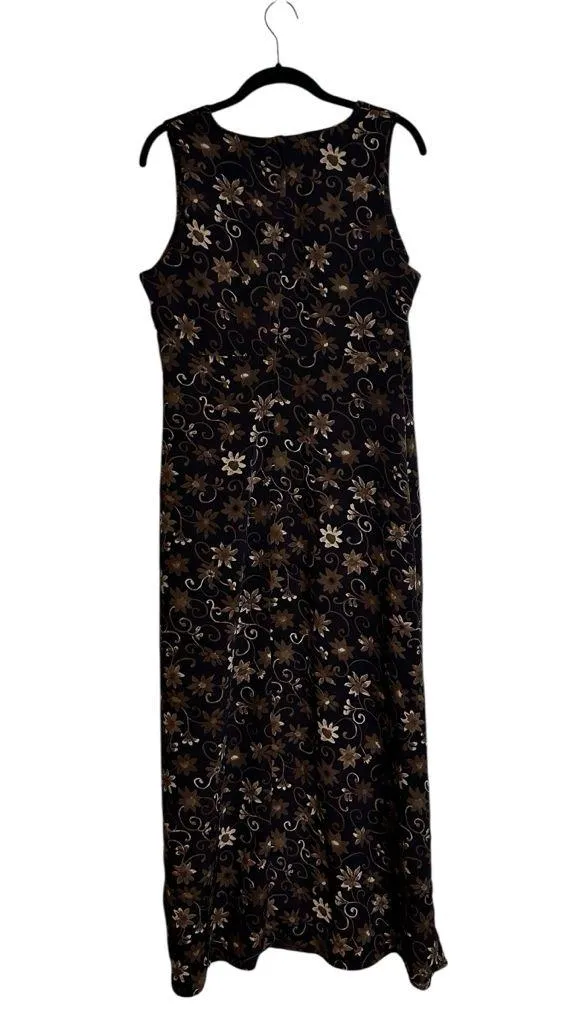 Vintage Byer Studio Maxi Dress Empire Waist Floral 90s Grunge Boho Size 12 - Image 5