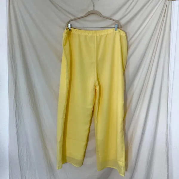 Source Unknown 3 Piece Chiffon Matching Tunic Beaded Asymmetric Set Size 26 - Image 5