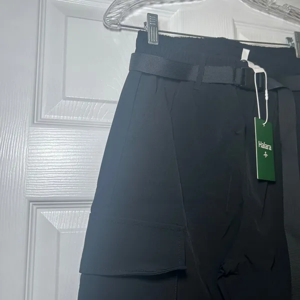 Halara Black High Waisted Belted Cargo Jogger Pants XS Utility casual outdoor - Image 2