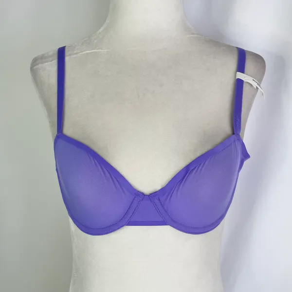 New Aerie SMOOTHEZ Mesh Unlined Underwire Balconette Bra Purple Size 34DDD - Image 2