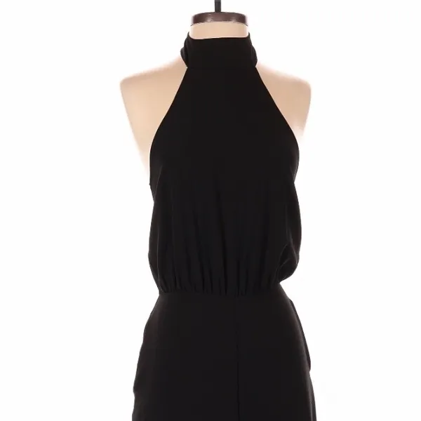 Lulus Black Moment for Life Halter Jumpsuit Wide Leg Size XS Minimalist Cocktail - Image 6