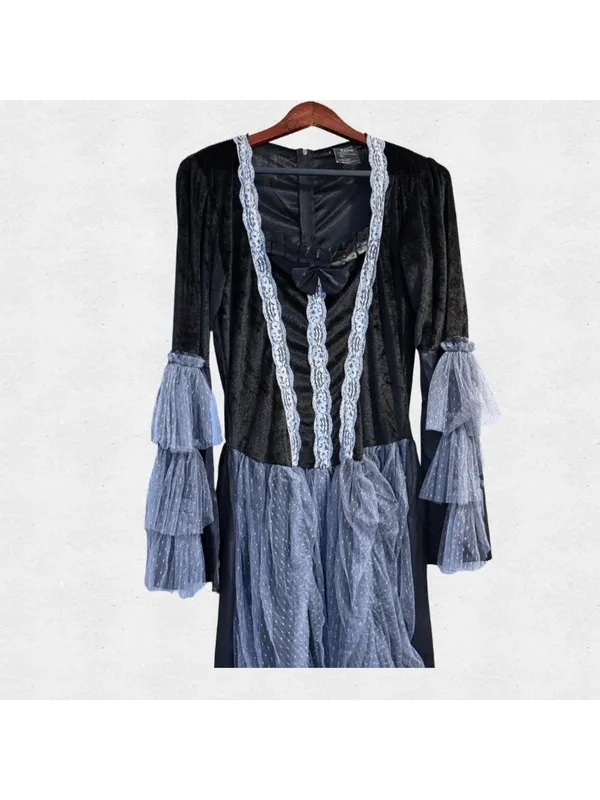 Leg Avenue Victorian Ball Gown Costume Black Gray Dress Large Goth Evil Queen - Image 2