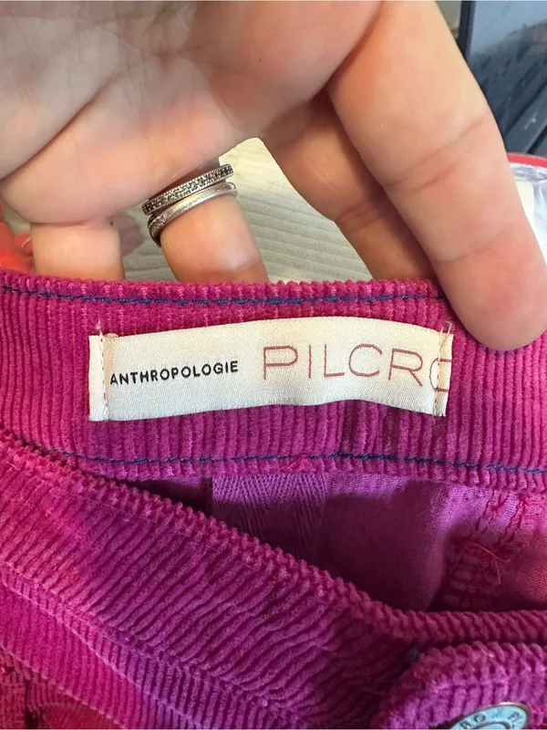 Anthropologie Pilcro Talia Pink Corduroy Skirt Buttons Womens 6 - Image 5