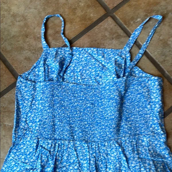 New Old Navy Blue and White Floral Jumpsuit with Spaghetti Straps - Image 3