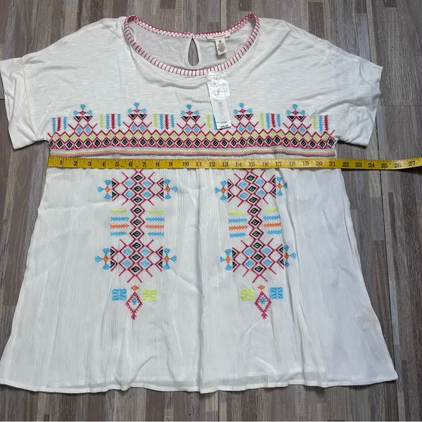 Westbound White Blouse with Multicolor Embroidery NWT Women’s XL - Image 7