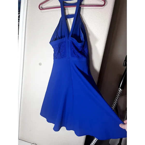 Lulus All My Daydreams blue skater dress‎ sleeveless Lace bodice sz S - Image 6