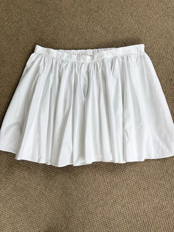 Like New Free People Gaia Full Circle Poplin Skort White Size Large - Image 5