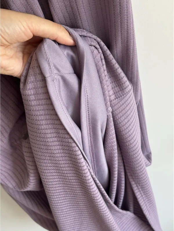 Gilli Ribbed Midi Dress Lavender Side Ruched Sleeveless Bodycon Size L - Image 9