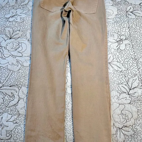 Tory Burch Emmy Beige Slim Ankle Pants Gold Snap Detail Stretch Sz 26💛 - Image 5