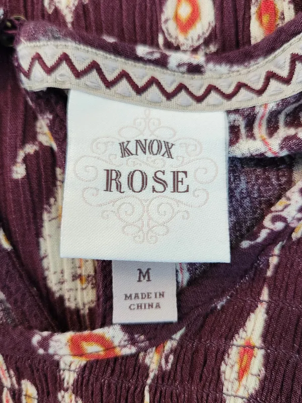 Knox Rose Purple Print Boho Mini Dress Size Medium Flaw - Image 10