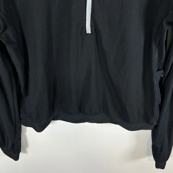 Nike Running Dri-FIT Womens Medium Black Ribbed Quarter Zip Pullover Top Running - Image 3