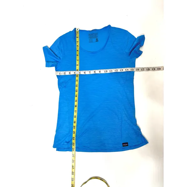 Patagonia Capilene Cool Lightweight Scoop Neck Short Sleeve Shirt Blue XS - Image 4