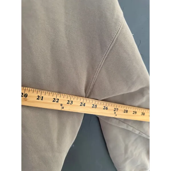 Brandy Melville Y2k Oversized Zip Up Hoodie Tan Beige Fleece Lined One Size - Image 6