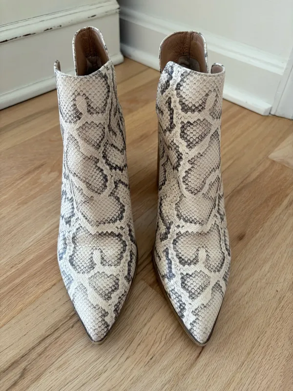 Steve Madden Cream Snakeskin Booties - Image 2