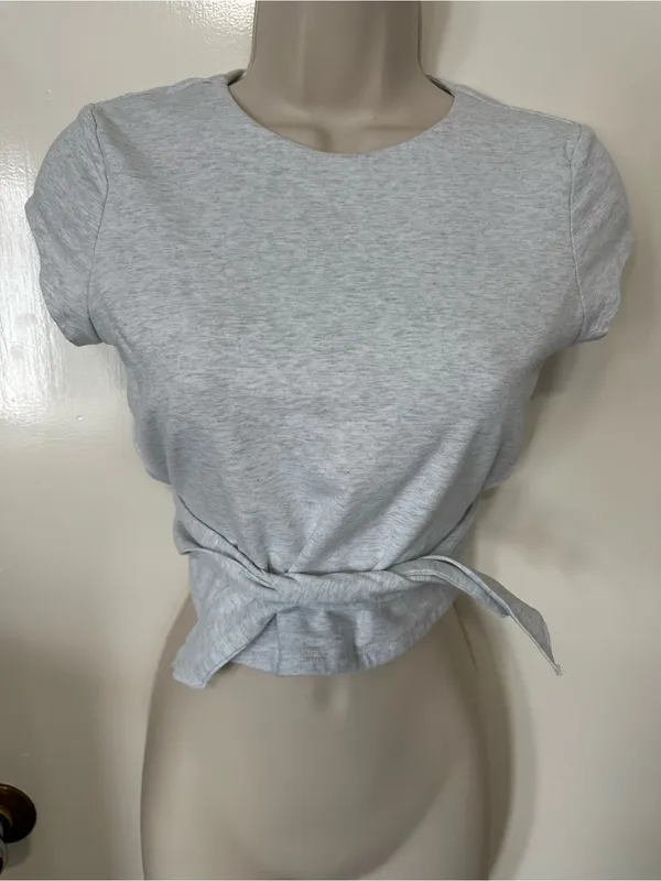 Garage White Cap-Sleeve Crewneck Crop Top - Image 8