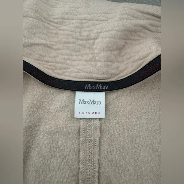 Max Mara Leisure Moto Zip Up Jacket Beige Athleisure NO SIZE TAG - Image 9