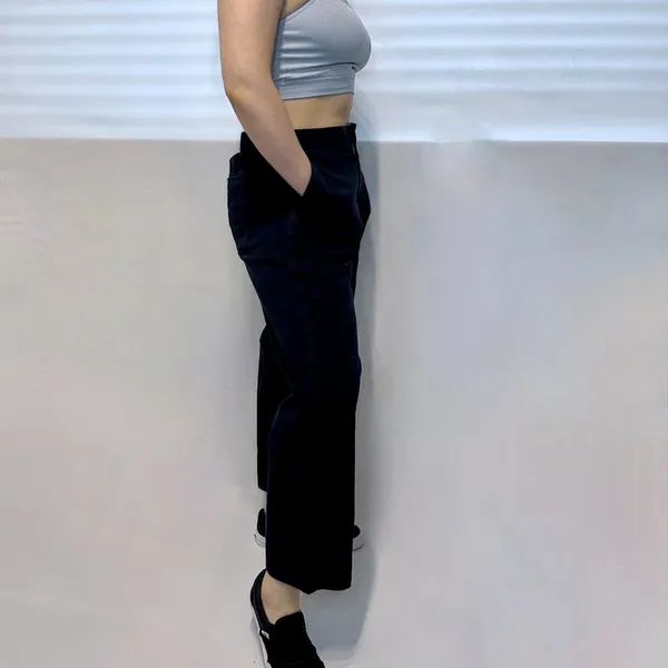 Abercrombie Straight Relaxed Crop Chino Pants - Navy - S - Image 4