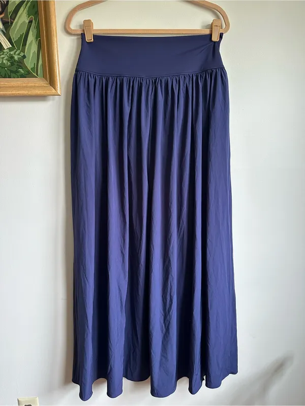 Halara Breezeful High Waisted Split Flowy Maxi Skirt Large Blue - Image 6