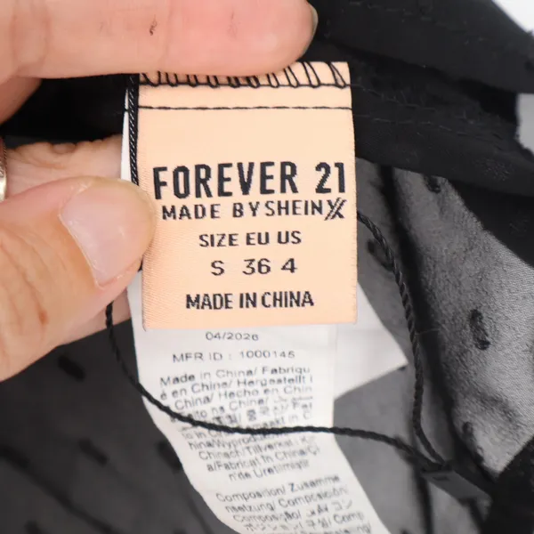 Forever 21 Top Womens S Shein Swiss Dot Halter Black Tie Back Open Back - Image 2