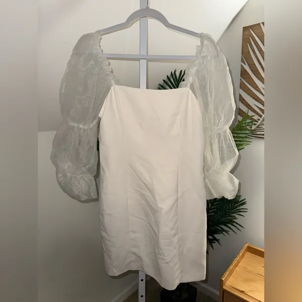 Amanda Uprichard‎ white Tia mini dress in ivory Size Medium - Image 4