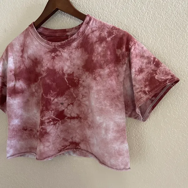 Tie Dye Boxy Crop Top Red Size M - Image 2